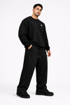 Alpha Baggy Fit Cotton Track Pants - Black (Men)