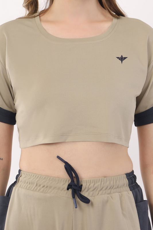 Women's Color Block Crop Top