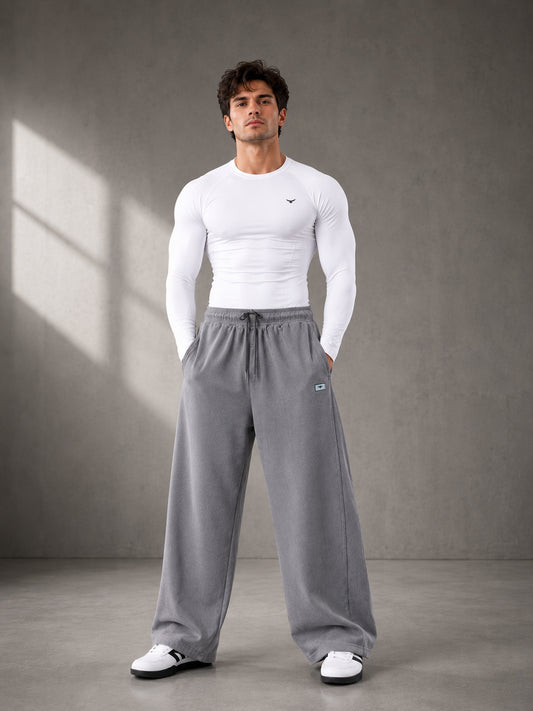 Legacy Relaxed Fit Cotton Track Pants - Grey (Men)