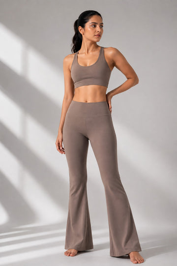 Viva Nylon Flare Pants - Beige (Women)