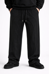 Alpha Baggy Fit Cotton Track Pants - Black (Men)