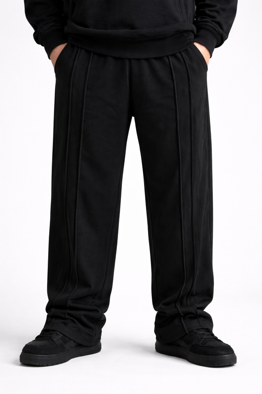 Indian Hawk Men’s Black Solid Casual Joggers Comfortable Cotton Blend Regular Fit Track Pants
