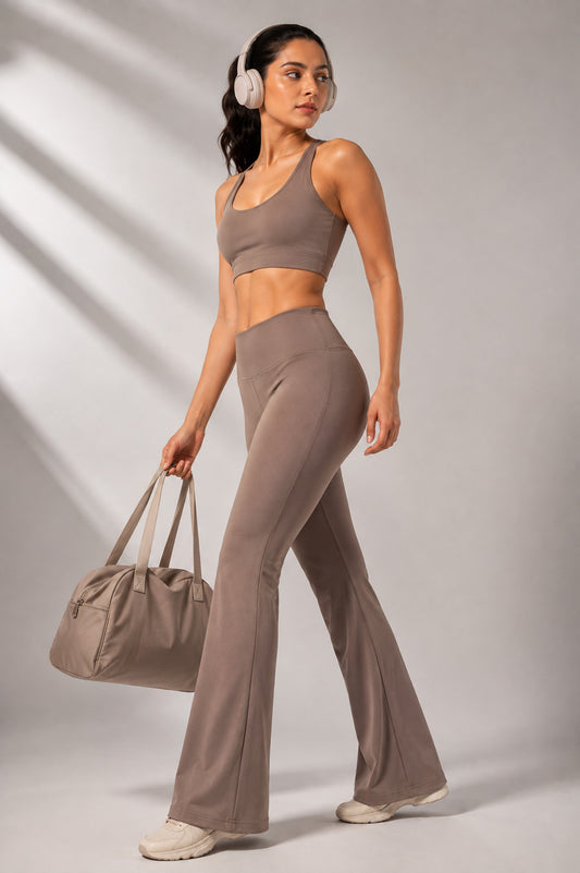 Viva Nylon Flare Pants - Beige (Women)