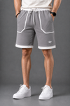 Peak Dual Tone Cotton Shorts - Grey (Men)