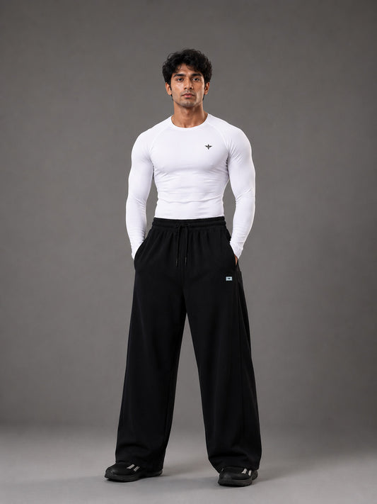 Legacy Relaxed Fit Cotton Track Pants - Black (Men)