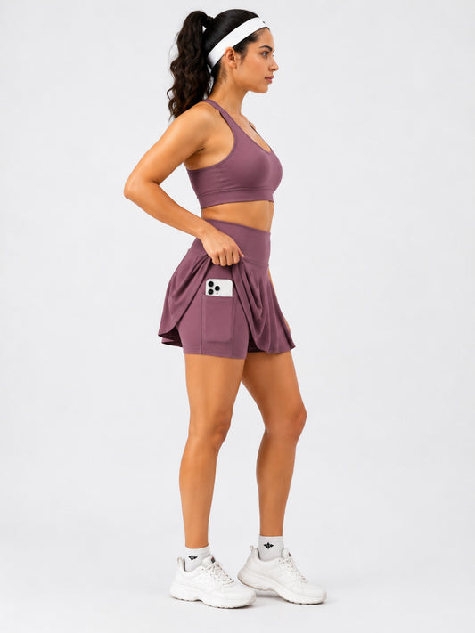 Flyte Nylon Dual Layer Skorts - Dusty Rose (Women)