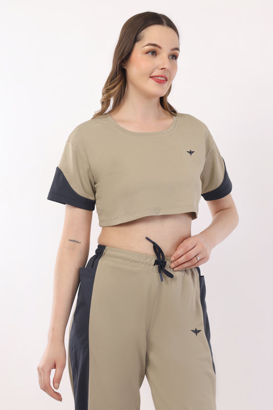 Women's Color Block Crop Top