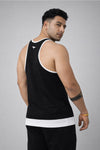 INDIAN HAWK Black Contrast Trim Gym Vest for Men