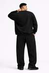 Alpha Baggy Fit Cotton Track Pants - Black (Men)