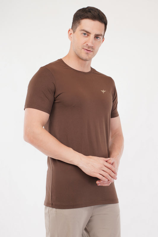 Drift Regular Fit Cotton T-Shirt - Brown (Men)