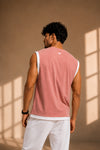 Dripz Sleeveless Cotton T-Shirt - Peach (Men)