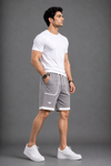 Peak Dual Tone Cotton Shorts - Grey (Men)