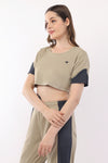 Women's Color Block Crop Top