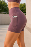 Fitzy Seamless Nylon Activewear Shorts - Dusky Rose (Women)