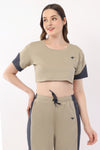 Women's Color Block Crop Top