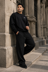 Alpha Baggy Fit Cotton Track Pants - Black (Men)