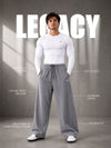 Legacy Relaxed Fit Cotton Track Pants - Grey (Men)