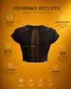 Livia Padded Air Mesh Nylon Top - Black (Women)
