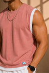 Dripz Sleeveless Cotton T-Shirt - Peach (Men)