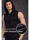 Raven Sports Sleeveless Cotton Hoodie - Black (Men)