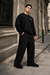 Alpha Baggy Fit Cotton Track Pants - Black (Men)