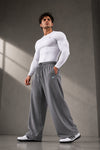 Legacy Relaxed Fit Cotton Track Pants - Grey (Men)