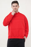 Flame Oversized Cotton Hoodie - Red (Men)