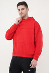 Flame Oversized Cotton Hoodie - Red (Men)