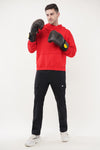 Flame Oversized Cotton Hoodie - Red (Men)