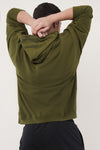 Raw Oversized Cotton Hoodie - Olive Green (Men)