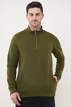 Shine Regular Fit Cotton Sweatshirt - Olive Green (Men)