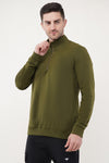 Shine Regular Fit Cotton Sweatshirt - Olive Green (Men)