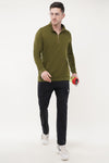 Shine Regular Fit Cotton Sweatshirt - Olive Green (Men)