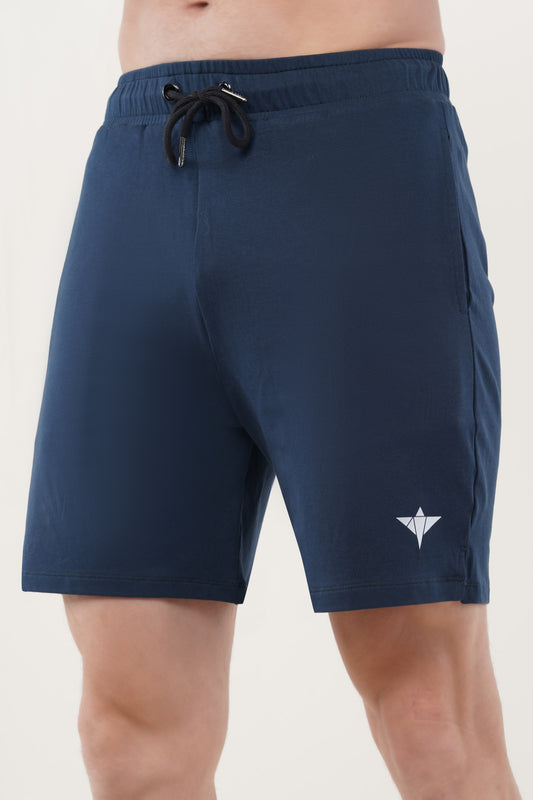 INDIAN HAWK Men’s Navy Blue Solid Training Shorts