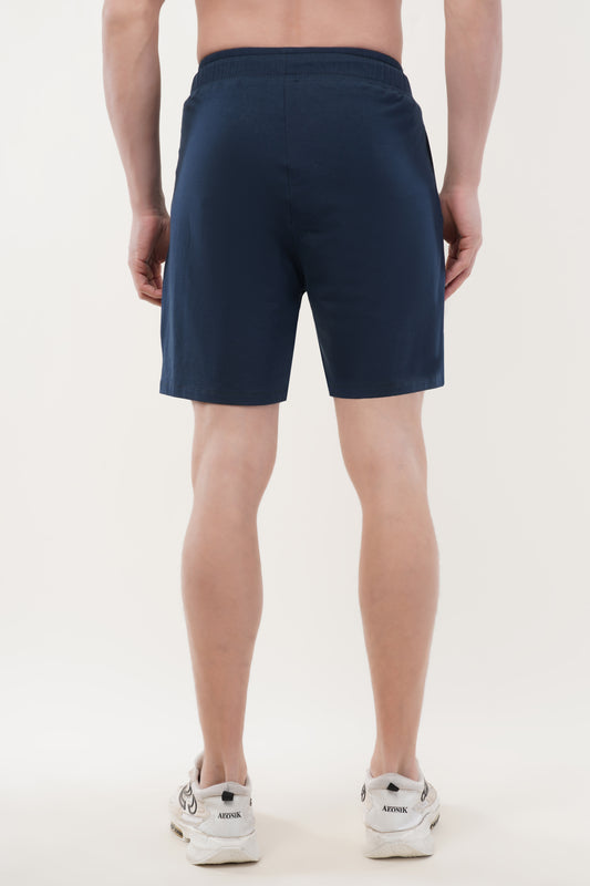 INDIAN HAWK Men’s Navy Blue Solid Training Shorts