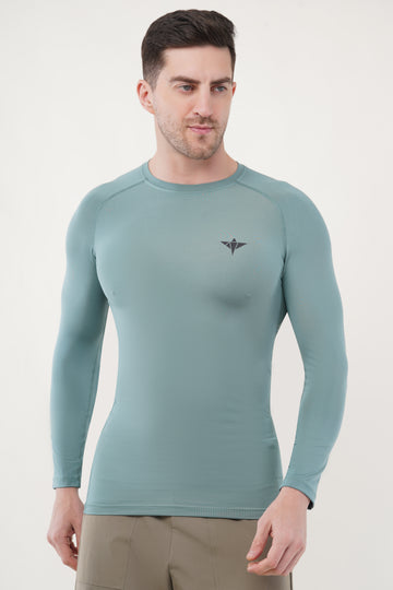 Nova Full Sleeve Compression T-Shirt - Sage Green (Men)