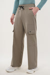 Elevate Loose Fit Nylon Cargo Track Pants - Olive Green (Men)