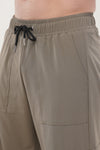 Elevate Loose Fit Nylon Cargo Track Pants - Olive Green (Men)