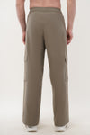 Elevate Loose Fit Nylon Cargo Track Pants - Olive Green (Men)