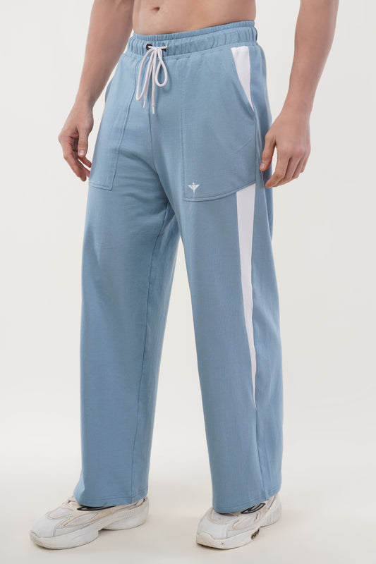 INDIAN HAWK Sky Blue Straight Fit Track Pants
