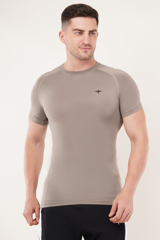 Men's Compression T-Shirt (Beige)