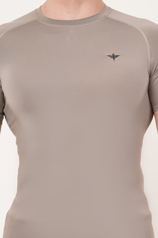 Men's Compression T-Shirt (Beige)