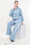 Snug Relaxed Fit Cotton Hoodie - Sky Blue (Women)