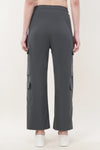 Vortex Regular Fit Nylon Cargo Track Pants - Charcoal Grey (Women)