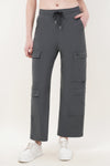 Vortex Regular Fit Nylon Cargo Track Pants - Charcoal Grey (Women)