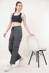 Vortex Regular Fit Nylon Cargo Track Pants - Charcoal Grey (Women)