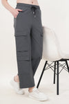 Vortex Regular Fit Nylon Cargo Track Pants - Charcoal Grey (Women)