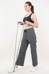 Vortex Regular Fit Nylon Cargo Track Pants - Charcoal Grey (Women)