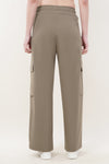 Elevate Loose Fit Nylon Cargo Track Pants - Olive Green (Women)