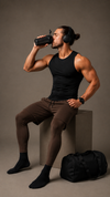 Shark Slim Fit Nylon Gym Tank - Black (Men)